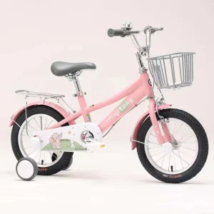10 & 12 Years Old 16 Inch Steel Disc Brake Single Speed Kids Bike with Training Wheels for Baby Girls and Boys