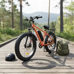 1000W Electric Fat Tire Bike with Anti-slip Rubber Tyre Fat Bike E-bike for Snow Sand Mountain All-terrain Adventure
