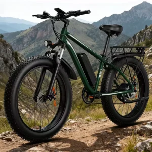 1000W Rear Hub Motor Lithium Battery Electric Bike 26″ Fat Tire Mountain E Bike 48V Adult All Terrain Off Road