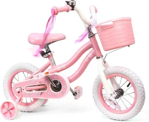 12″16″ 20” Inch Girls Cruiser Bike City Bicycle for Youth 3-12 Years Old with Wicker Basket and Rear Rack