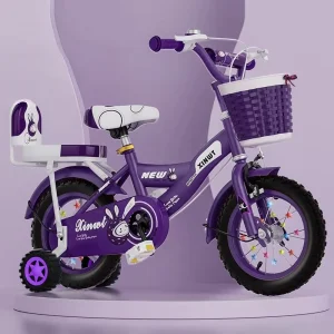 12 16 Inch Kids Bike Children Bicycle with Training Wheels Adjustable Seat and Basket Safe Cycle for Boys and Girls