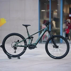Aluminum Alloy Mid-Drive Motor, 12-Speed, Four-Piston Hydraulic Disc Brakes, Full-Suspension, 27.5-Inch, 48V 500W Hybrid Electric City Bicycle