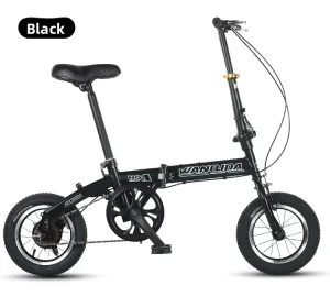 12 Inch Adult Folding Bike Small Wheel Unisex Dual V Brake Carbon Steel Frame Student Bike No Gears