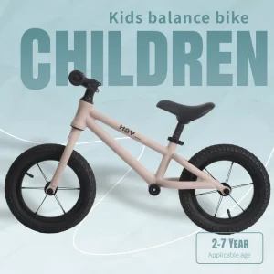 12 Inch Toddler Balance Bike Lightweight Aluminum Frame Spoked Air Tires Leather Cover Saddle
