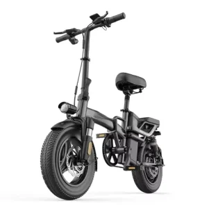 14” Folding Fat Tire Electric Bicycles 400w Motor 48v Ebike Fat City Road Bike GPS Positioning