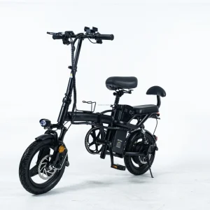 14 Inch Electric Power Assisted Bicycle with 48V 250W Rear Hub Motor Integrated Lithium Battery Steel Folding Frame