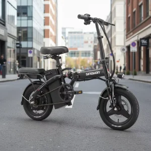 14 Inch Lightweight Mini Folding Electric Bike with 500W 10.4Ah Removable Lithium Battery for Adults City Commuting