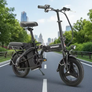 14 Inch Lightweight Mini Folding Steel Frame Brushless Electric Bike with 500W Lithium Battery for Adults Commuting Cities