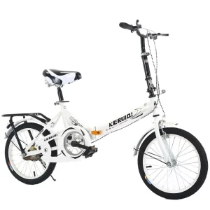16 20 Inch Lightweight Foldable Carbon Steel Bike Single Speed Adult City Folding Bicycle with Disc Brake for Men and Women