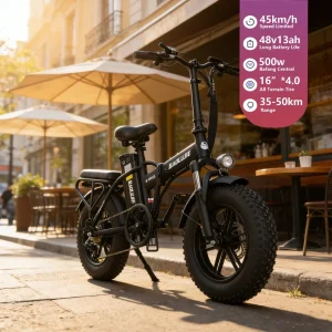 16 Inch Fat Tire Foldable E Bike 48V 500W 13AH 45KM/H Folding Electric City Road Electric Bicycle