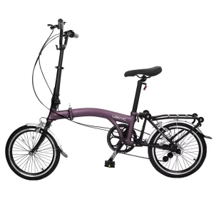 16-inch Folding Bike 9-Speed Disc Brake Tri-folding Bike Steel S Bar M Bar Aluminum Wheels 110kg Load Capacity