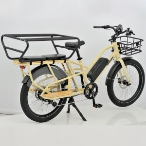 2 Battery Electric Cargo Bicycle Long Range Electrically Cargo Bike 2 Wheels Ebike Ecargo OEM ODM Fat Tire Electric Cargo Bike
