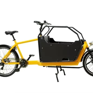 2 Wheel Cargo Bike with Cargo Box Steel Frame Wooden Metal Box for Family Use 250W Motor