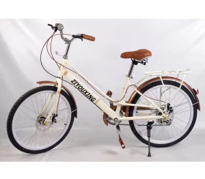 20/22/24/26 Inch Single Speed Step-Through City Bike with Front Basket for Women Classic Urban Commuting