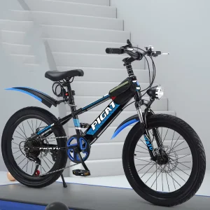 20/22/24-Inch Mountain Bike Dual Disc Brakes 6-Speed Spring Fork LED Front Light for Children Adults