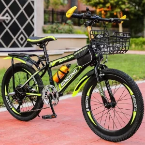 20/24-Inch Children Youth Mountain Bike Shaft Drive High Carbon Steel Frame Aluminum Alloy Rims Dual V Brakes 6-Speed
