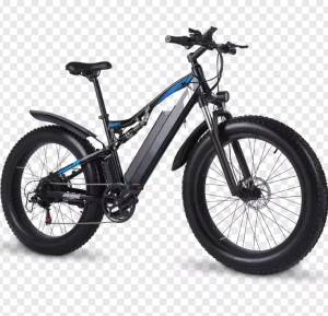 Comfortable Electric Hybrid Bicycle, Full Suspension, Long Seat, 20-Inch × 4.0 Fat Tires, 48V Electric Bicycle