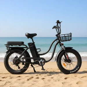 20-Inch 7-Speed Lithium Battery Beach Electric Bicycle for Women, City Use