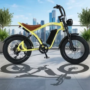 20″ 7-Speed High Carbon Steel Electric Mountain Bike City Bike 48V 500W Brushless Rear Hub Motor Lithium-Ion 13AH Dual 60 km