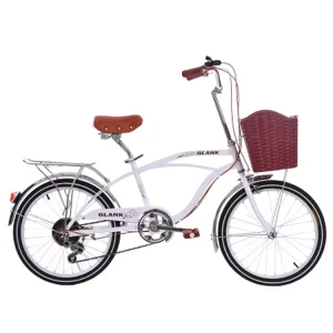 20” Adjustable Speed Women Beach Cruiser Bike Steel Frame Beach Bicycle Beach Cruiser Chopper Bike for Adult Lady