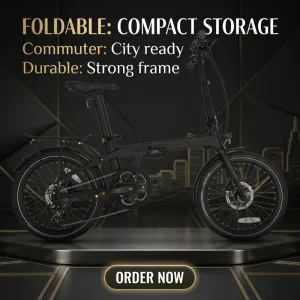20″ Carbon Fiber Folding E Bike Urban Commuting Disc Brakes Full Shockproof Frame 36V 7.8Ah Battery Bafang Motor
