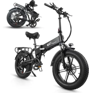 20″ Fat Tire Aluminum Folding Electric Bicycle with Brushless Rear Hub Motor 48V Lithium Battery 500W up to 60km Range