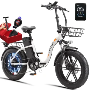 20″ Foldable Electric Mountain Bike 35AH Lithium Aluminum Alloy Frame Hydraulic Disc Brakes Long Range for Travel Urban Commute