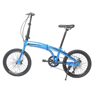 20″ Folding Bike Foldable Bicycle Lightweight 7 Speed Disc Brake Steel Mountain Bike