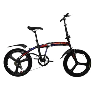 20 Folding Bike for Adults Variable Speed Carbon Steel Frame Dual Disc Brake Portable Bicycle