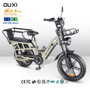 20 Inch 48V 500W 750W 1000W Electric Cargo Bike OUXI Q10 Long Range for Adult