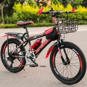 20 Inch 7-Speed Aluminum Alloy Rim Suspension Fork Variable Speed Mountain Bike for Older Children Teenagers Adjustable