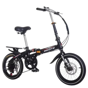 20 Inch 7 Speed Steel Folding Bike customized Smart Red Folding Bike 16/20 Inch 7 Speed