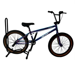 20 Inch BMX Bike Iridescent Finish High Rise Handlebars Gumwall Tires Street Stunt Bike for Teens