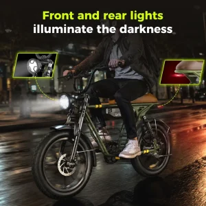20 Inch Fat Tire Electric Bike 750W 48V 15AH 45KM/H Dual Disc Brakes Carbon Steel City Ebike