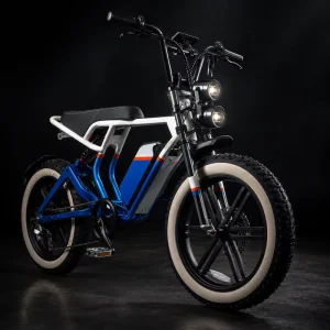 20 Inch Fat Tire Electric Bike Aluminum Alloy Frame Moped Style Long Seat Disc Brake Complete Bike