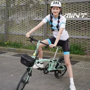 20-Inch Folding Bicycle 9-Speed Trifold Bike Molybdenum Steel Frame Disc Brake Portable for Leisure Travel