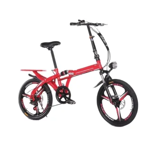 20-Inch Folding Magnetic Upright Exercise Bike for Children Foldable Bicycle with 7 Speed Gears Aluminum Alloy Rim Fork