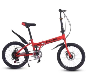 20″ Steel Suspension Orange Folding Bike 7 Speed Disc Brake CE Certified Adult Folding Bicycle China