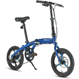 20in Folding Bike 6 7 Speed City Bike Carbon Steel Bicycle for Adults Foldable with Adjustable Seats Disc Brake for Traveling