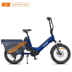 20in Long Tail Electric Cargo Bike 48V19.2Ah Urban Commuter Ebike Family 200Kg Large Rack City Transport Electric Bicycle Adults