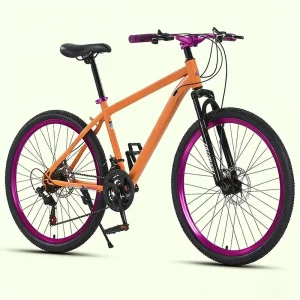 21 24 27 30 Speed Mountain Bike with Disc Brakes High Carbon Steel Frame Spring Fork Suspension 24 Inch Wheels