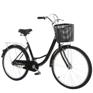 22/24/26 Inch Retro Aluminum City Bikes Single Speed Green Life Basket Classic Adult Bicycle for Women