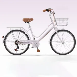 24 26 Inch Ladies and Child Bicycle with Front Basket Rear Rack Women’s City Bike for Leisure Shopping