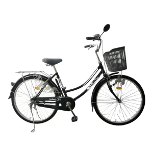 24/26 Inch Single Speed or 6 Speed Lady Steel City Bike Women Bicycle with Basket and Carrier