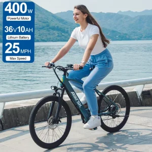 Lightweight Moped-Style Electric Bicycle, Electric Hybrid Bike, 24-Inch E-Bike