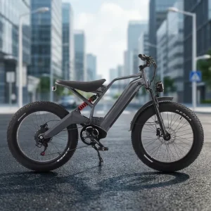 24″ Electric Mountain Bike 48V 1000W Hydraulic Disc Brake Aluminum Frame 26*4″ Kenda Fat Tire Full Suspension Rear Hub Motor