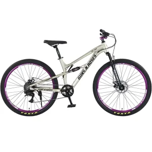24 Inch Aluminum Alloy Frame Mountain Bike with Hydraulic Disc Brake Full Suspension 10 Speed for Youth & Adults Downhill Use