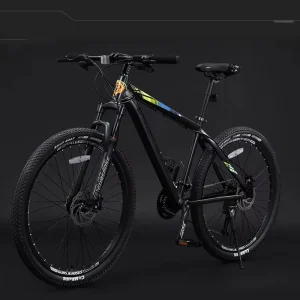 24 Inch Aluminum Alloy Hardtail Frame Mountain Bike Hydraulic Disc Brake 30-Speed Dual Disc Brakes for Youth Adult Off-road Use