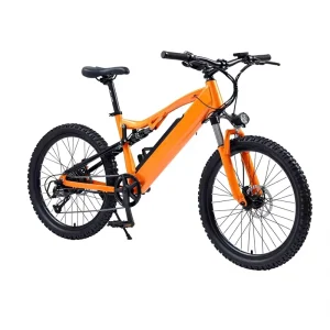 24-Inch Lithium Battery Electric Mountain Ebike Built-In Battery Off-Road Aluminum Alloy Frame Front Suspension Dual Disc Brakes