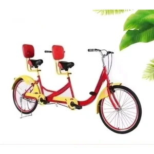 24 Inch Tandem Bicycle for Couples Parent Child Leisure Riding Park Sports Bike